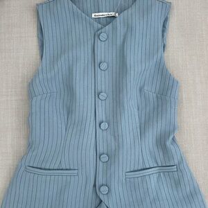 Abercrombie & Fitch Slate Blue Striped Vest